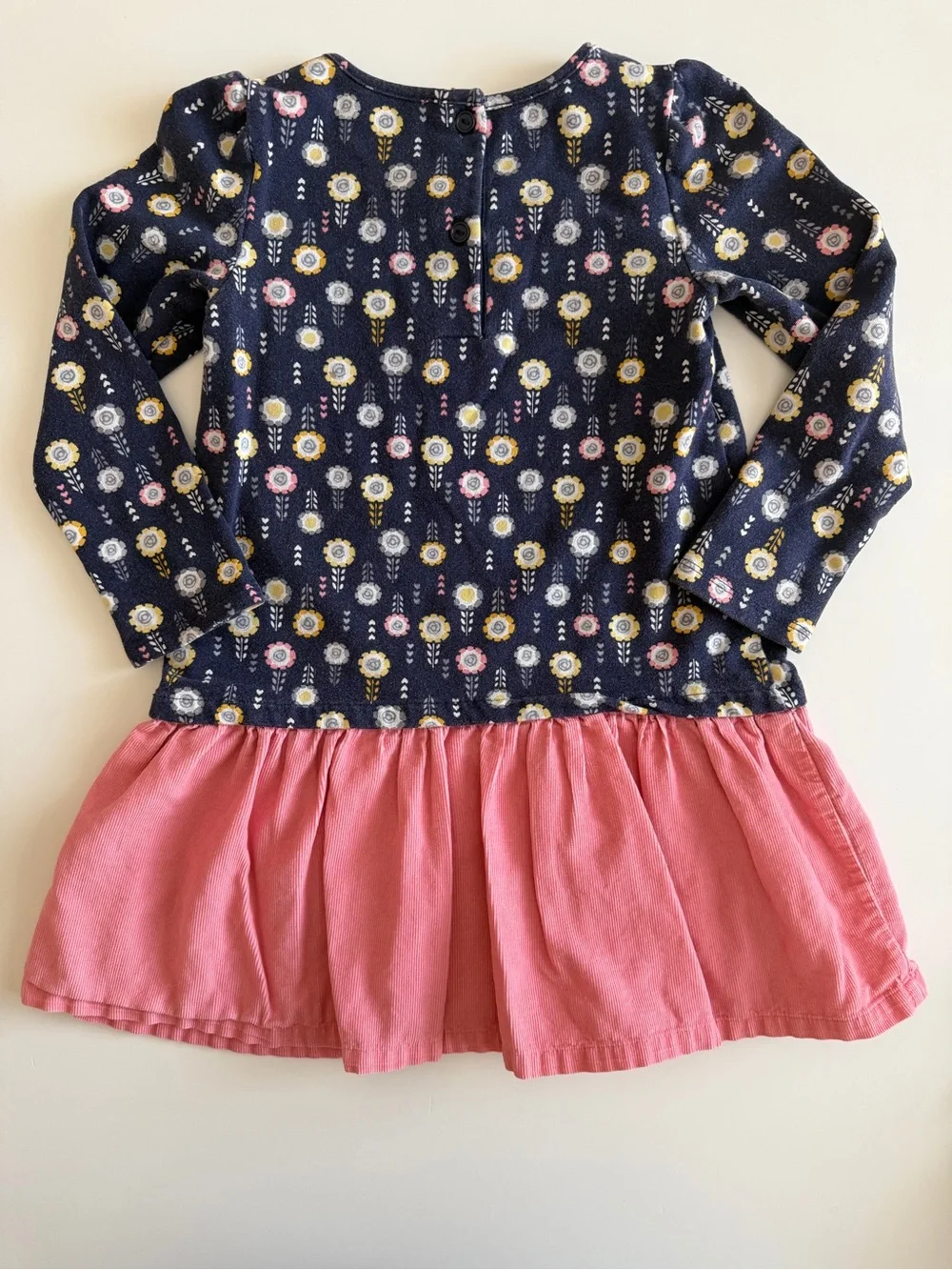 Gymboree Toddler Girl Long Sleeve Dress 3T Navy, Pink, Floral Pattern